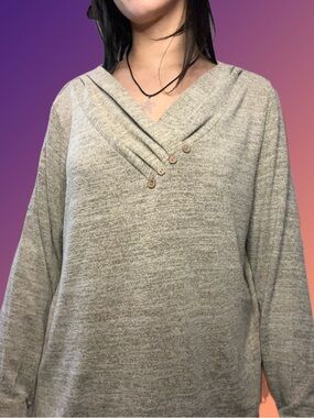 zeagoo Heathered Gray Pullover Sweater